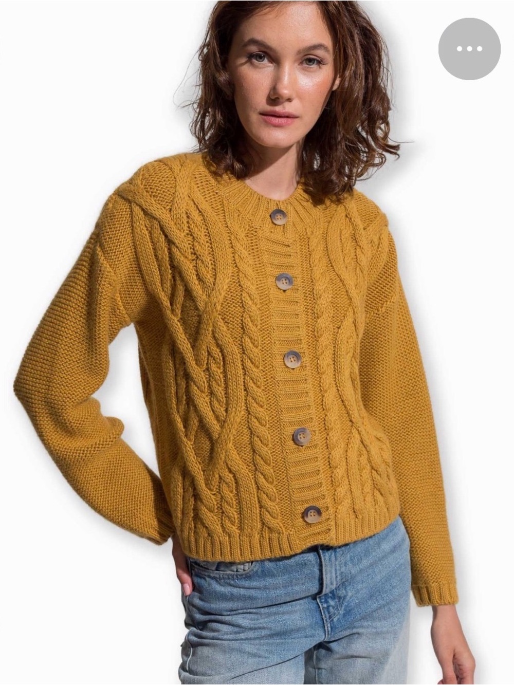 NWT alicia adams alpaca buckley cardigan ochre gold retail $595! - Picture 2 of 5